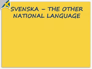What language is svenska