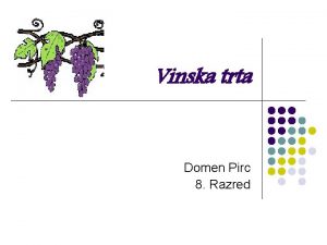 Vinska trta Domen Pirc 8 Razred Nekaj v