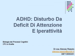 ADHD Disturbo Da Deficit Di Attenzione E Iperattivit