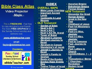 Bible Class Atlas Video Projector Maps Version 3