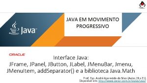 Interface Java JFrame JPanel JButton JLabel JMenu Bar