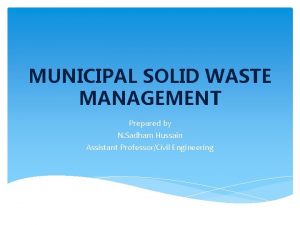 Objective for solid waste management