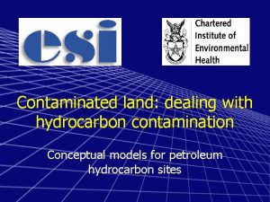 Contaminated land dealing with hydrocarbon contamination Conceptual models