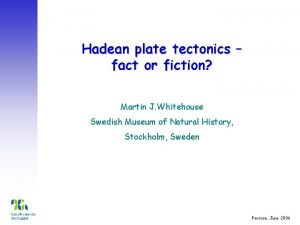 Hadean plate tectonics fact or fiction Martin J