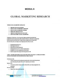 MODUL 4 GLOBAL MARKETING RESEARCH TOPIK GLOBAL MARKETING