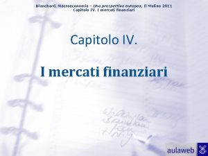 Blanchard Macroeconomia Una prospettiva europea Il Mulino 2011