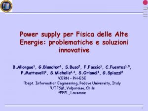 Power supply per Fisica delle Alte Energie problematiche