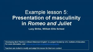 Masculinity romeo and juliet