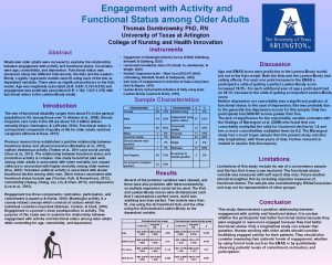 Engagement with Activity and Functional Status among Older
