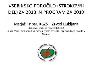 VSEBINSKO POROILO STROKOVNI DEL ZA 2018 IN PROGRAM