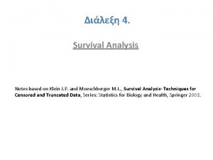 Survival analysis klein