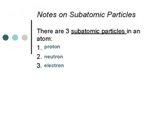 Subatomic particles chart