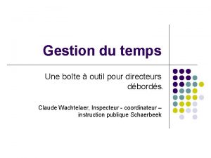 Gestion du temps