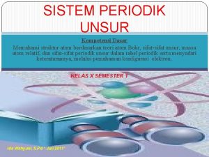 Dalam sistem periodik unsur periode menyatakan banyaknya