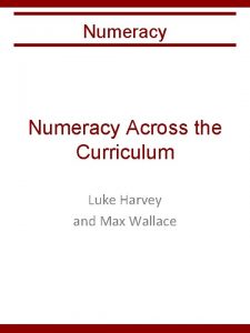 Developing efficient numeracy strategies