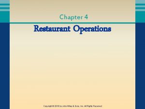 Chapter 4 restaurant