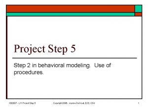 Project Step 5 Step 2 in behavioral modeling