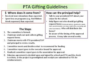 PTA Gifting Guidelines Where does it come from