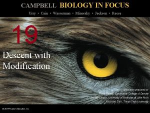 CAMPBELL BIOLOGY IN FOCUS Urry Cain Wasserman Minorsky