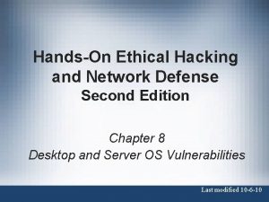 HandsOn Ethical Hacking and Network Defense Second Edition