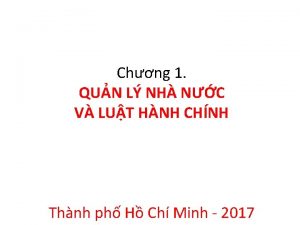 Chng 1 QUN L NH NC V LUT