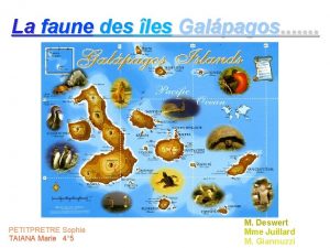 La faune des les Galpagos PETITPRETRE Sophie TAIANA