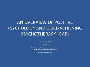 Concepts of positive psychology