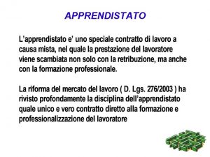 APPRENDISTATO Titolo Apprendistato professionalizzante Lapprendistato professionalizzante finalizzato al