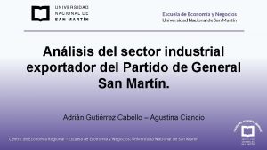 Anlisis del sector industrial exportador del Partido de