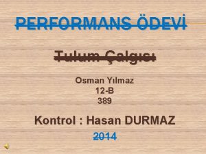 PERFORMANS DEV Tulum algs Osman Ylmaz 12 B