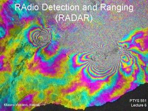 RAdio Detection and Ranging RADAR Kilauea Volcano Hawaii