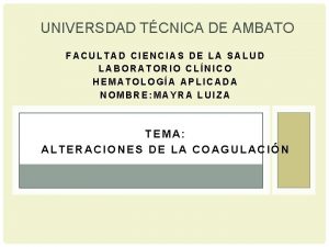 UNIVERSDAD TCNICA DE AMBATO FACULTAD CIENCIAS DE LA