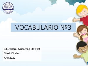 VOCABULARIO N 3 Educadora Macarena Stewart Nivel Knder