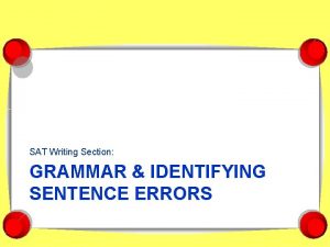 Identifying sentence errors