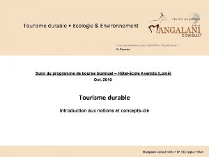 Tourisme durable Ecologie Environnement La connaissance pour dchiffrer