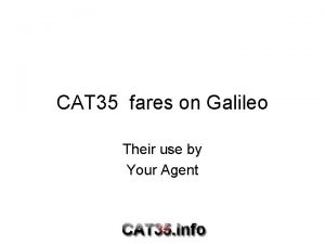 Cat 35 fares