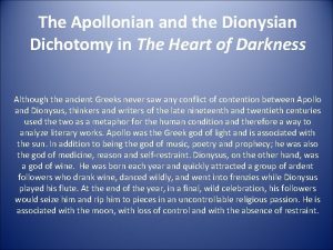 Apollonian vs dionysian