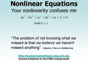 Nonlinearity