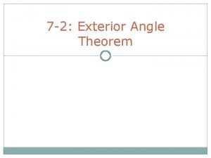The exterior angle theorem answer key