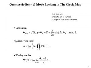 Quasiperiodicity Mode Locking in The Circle Map EuiSun