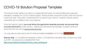 Solution proposal template