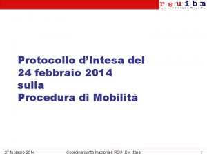 Protocollo dIntesa del 24 febbraio 2014 sulla Procedura