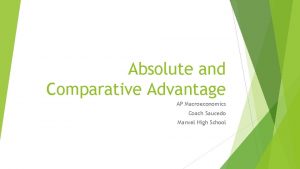 Absolute and Comparative Advantage AP Macroeconomics Coach Saucedo