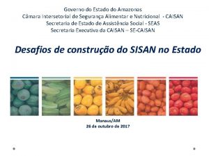 Governo do Estado do Amazonas Cmara Intersetorial de