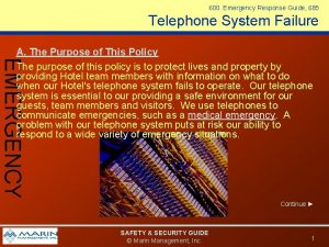 600 Emergency Response Guide 685 Telephone System Failure