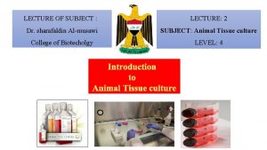 LECTURE OF SUBJECT LECTURE 2 Dr sharafaldin Almusawi