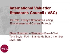 International valuation standards council
