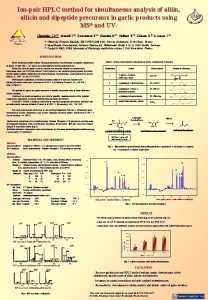 Ionpair HPLC method for simultaneous analysis of alliin