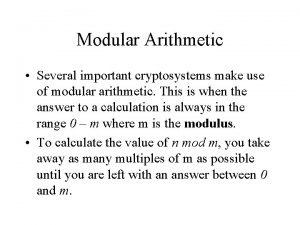 Modular arithmetic