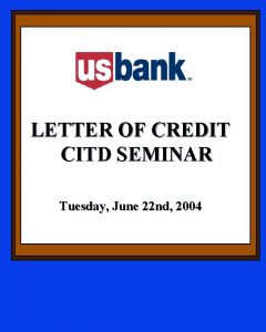 Letter of credit